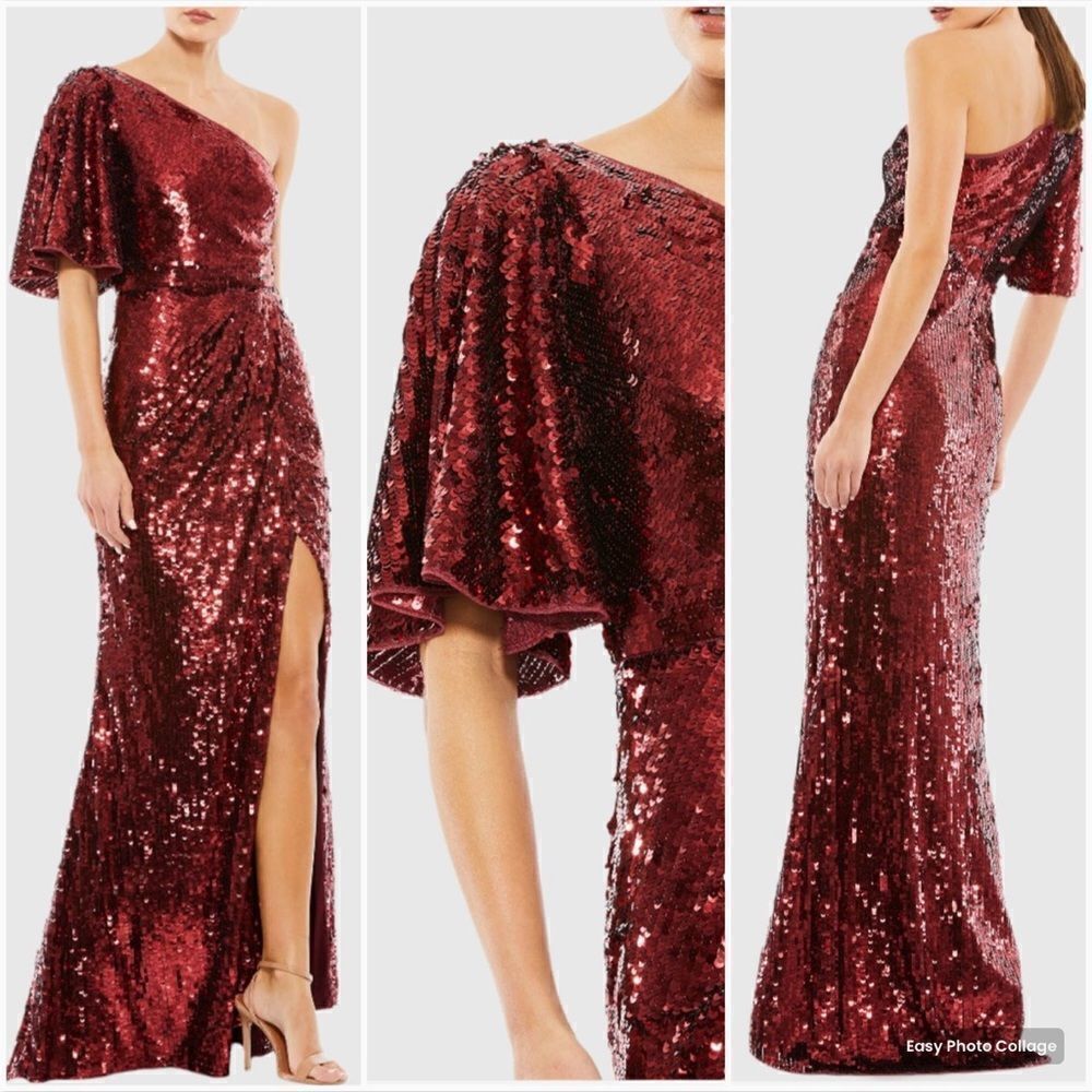 Mac Duggal Womens 93540 Sequin Gown Dress